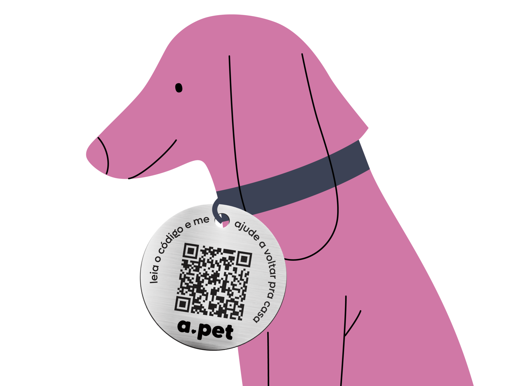 Pessoa com pet e tag localizadora